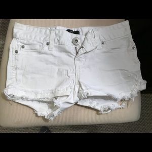 GUESS white denim short shorts